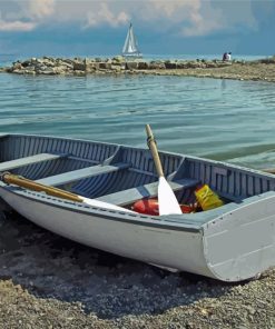 Beach With Row Boat Paint By Numbers