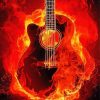 Classic Guitar On Fire Paint By Numbers