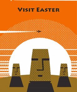 Easter Islands Illustration Poster Paint By Numbers