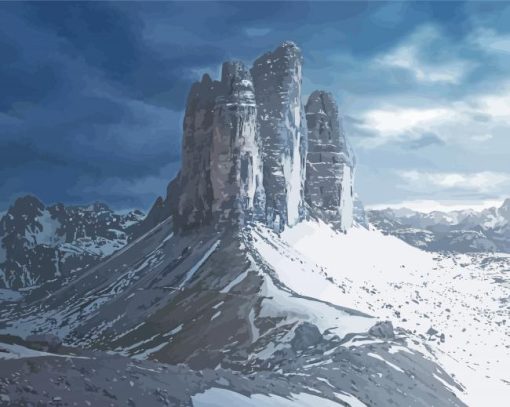 Snowy Tre Cime Di Lavaredo Paint By Numbers