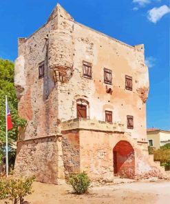 Tower Of Markellos In Aegina Greece Paint By Numbers