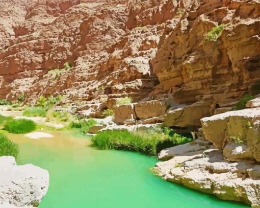 Wadi Ash Shab River Oman Paint By Numbers