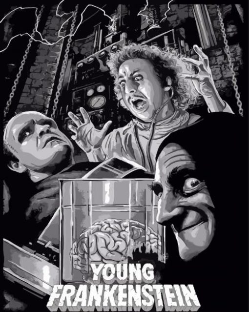 Young Frankenstein Black And White Poster Paint By Numbers