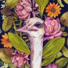 Aesthetic Ostrich And Flowers Paint By Numbers