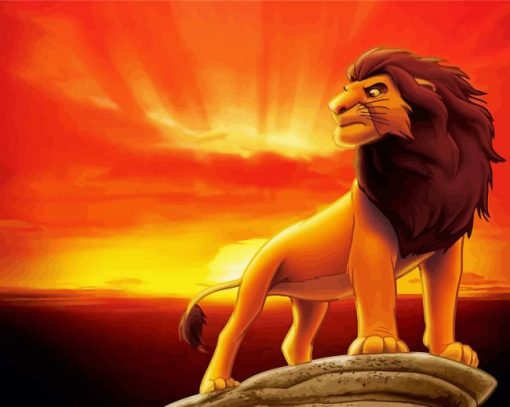 Disney Lion Sunset Paint By Numbers