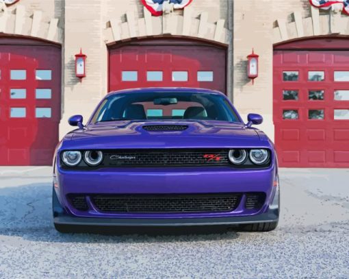 Purple Dodge Challenger Scat Paint By Numbers