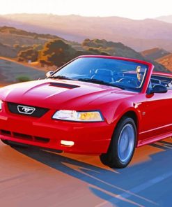 Red 2000 Ford Mustang Paint By Numbers