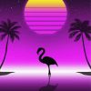 Silhouette Flamingo Retro Paint By Numbers