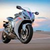 White Honda Motorcycle Paint By Numbers