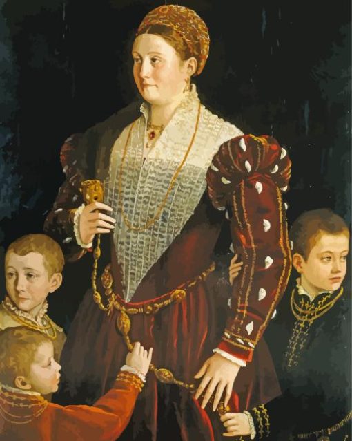 Camilla Gonzaga And Her Three Sons Paint By Numbers